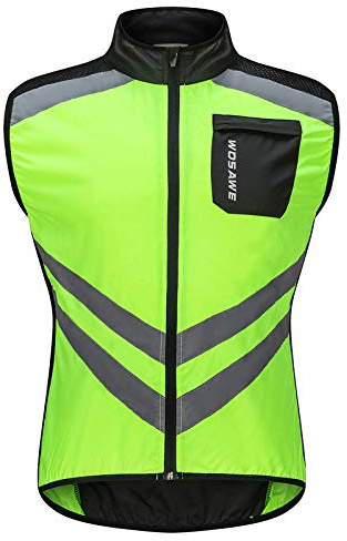 HUIOP Gilet da Ciclismo da Uomo Pieghevole Gilet da Bici di Sicurezza Riflettente Traspirante ad Asciugatura Rapida per Equitazione Corsa Jogging Escursionismo,Gilet da Ciclismo