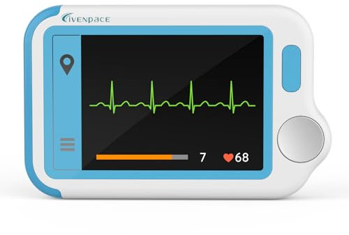 Livenpace Monitor de salud cardíaca en el hogar, dispositivo portátil de frecuencia cardíaca con almohadillas de electrodos, máquina independiente compatible con smartphone y PC