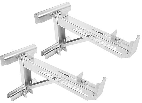 2PCS Adjustable Ladder Jacks Alloy Steel Stand Kit, Stabilizer Load Bearing Bracket for Platforms up to 20 Inch Width 18 x 10.08 x 3.15in