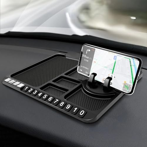 Multifunktionale Auto-Antirutschmatte, Auto-Handyhalter, 360 Grad Drehbar Antirutschmatte Auto Handy, Anti-Rutsch Armaturenbrett Handy Halterung, Tisch Ständer für Handy, Schlüssel (C)