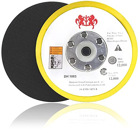 Mesee Set 2 Piatti di Lucidatura 125 mm Disco Abrasivo Levigatura con Filettatura M8 Platorello Rotante con Gancio e Anello Autoadesivo Compatibile con Smerigliatrice Angolare
