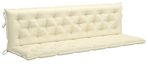 Generisch SitzkissenSchaukelkissen Outdoor Palettenkissen Schaukel Gartenbank Schaukelkissen Creme Weiß 200 cm Stoff