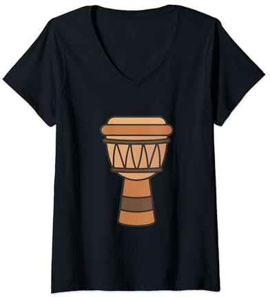 Damen Wirklich wie Djembe African Drums T-Shirt mit V-Ausschnitt