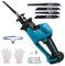 Akku Säbelsäge Kompatibel mit Makita 18V Lithium-Akku, 0-3100SPM, Hublänge 22mm, Bürstenlos Elektrische Reciprosäge mit 4 Sägeblätter, zum Schneiden von Holz, Kunststoff, Metall (Ohne Akku)