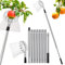 Ambolio Cueille-Fruits 4.2 m avec Manche télescopique, avec Poteau Réglable Léger et Sac de Rangement de Fruits,Ramasse Acier Inoxydable pour la Récolte de Pommes, D'agrumes, de Poires, de Pêches