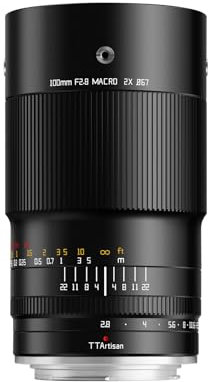 TTARTISAN Objectif 100mm F2.8 Macro 2X pour Nikon F Monture Objectif à Mise au Point Manuelle pour la Photographie Miniature