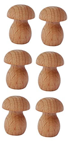 Operitacx 6stücke Minipilz Aus Holz Feengartendekoration Pilzschmuck Bonsaipilz Für Blumentöpfe Fensterbänke Bücherregale Schränke Diy Bastelprojekt