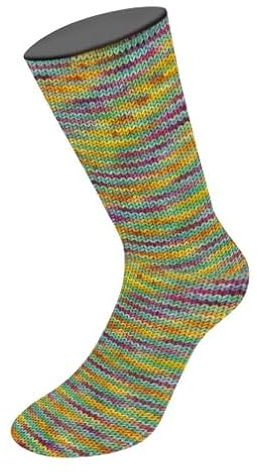 LANA GROSSA Meilenweit 100 Confettini | Sockenklassiker, bedruckt und waschmaschinenfest | Handstrickgarn aus 80% Schurwolle (Merino) & 20% Polyamid | 100g Wolle zum Stricken & Häkeln | 400m, FB4482