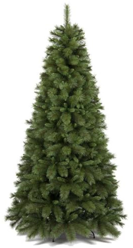 BAKAJI Albero di Natale Namir Super Folto, Molto Pieno, Rami Pino Verde, Base Ferro Croce, Decorazione Natalizia Addobbo Altissima Qualità Montaggio Semplice con Apertura Ombrello, Foltissimo (210 cm)