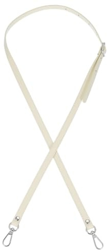 PATIKIL Correa de Bolso de Cuero de Repuesto de 47 Pulgadas, Correa Ajustable de Hombro y Bandolera de Pu con Herrajes Plateados para Bolsos de Hombro, Crema