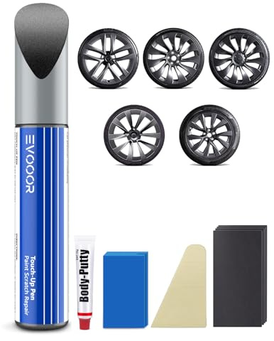 EVOOOR Schießpulver Tesla Felgen Lackstift Kit für Tesla Model 3 20 Zoll/Model Y 21Zoll/Model S 21Zoll/Model X 20 Zoll/Model S 22 Zoll-Exakte Übereinstimmung(Schießpulver)