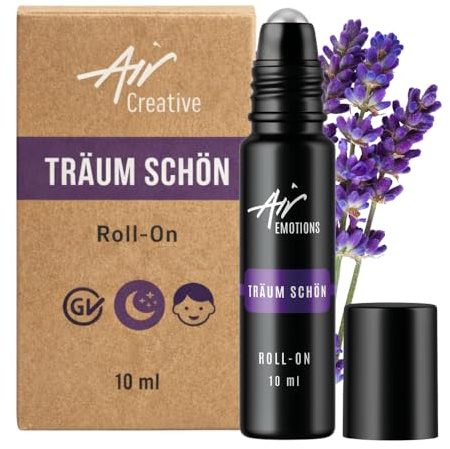 Air Creative® Melatonin Kinder Alternative - Natürliche Einschlafhilfe ohne synthetische Hormone -Träum schön Roll-On mit Lavendelöl & Mandarinenöl -100% naturrein, 10 ml