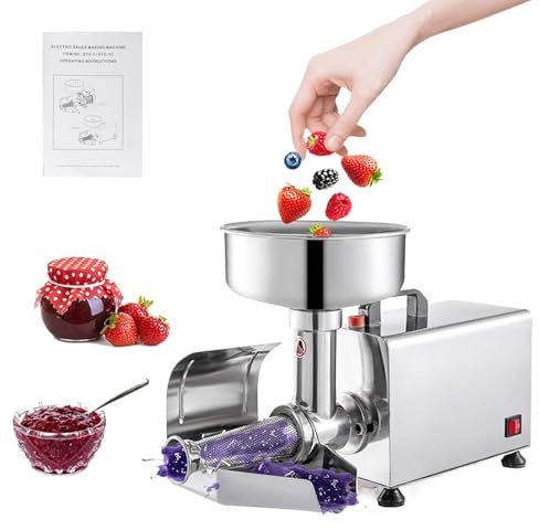 KLYDBMYT Prensa coladora eléctrica para Tomates y Verduras, máquina para Hacer Salsas de Alta Resistencia de 450 W, fresadora de Tomates Comercial para enlatar purés de Tomate y Salsas.