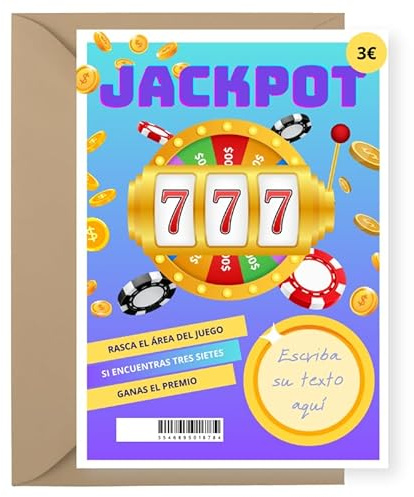 Eurojackpot skrapkort | Presentkort att fylla i | Inkluderar anpassningsbart skrapkort | Presentkort | Original presentidé för par, vänner eller familj | överraskningskupong