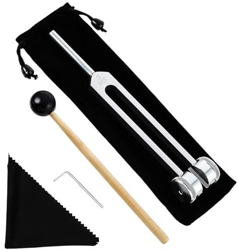Binnan Stimmgabel Angebot Genaue Frequenzgang,Therapie Stimmgabel,128 Hz Stimmgabel Aluminiumlegierung,Standard Stimmgabel für Klangtherapie mit Siliziumhammer Reparaturwerkzeug und Reinigungstuch