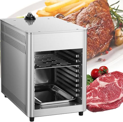 Asador de carne a gas comercial, temperatura ajustable para asar perfectamente en interiores de carne de res, pollo y verduras