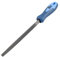 Lima triangular de 100mm, ideal para trabajos de precisión en metal y madera, afilado y acabado de superficies.