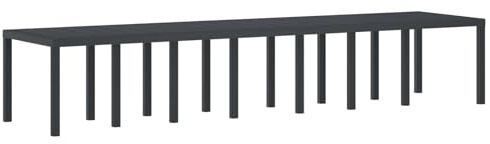 vidaXL Tuinstafel Antraciet 400 x 100 x 73 cm poly rattan