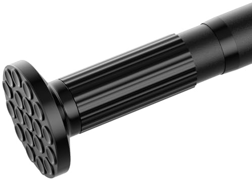 ZipGlo Extensible Tringle à Rideau 128-227cm Noir, Diamètre 32mm, 1 Pièce Tringle Rideau Extensible Sans Percage, Barre de Tension Télescopique, Pour Rideau de Salle de Bain, Fenêtre, Balcon