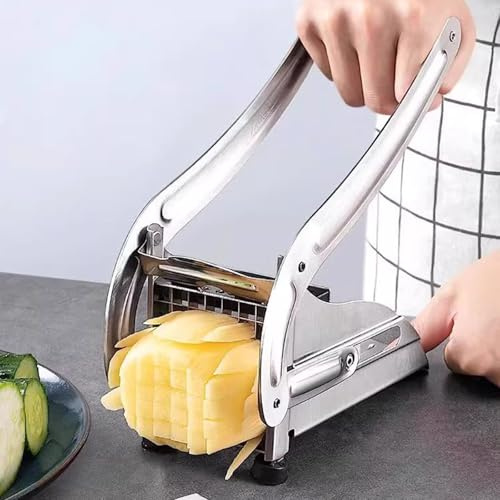 Cortador de Patatas Fritas de Cocina, Picador Comercial de Papas Fritas con 2 Cuchillas, for Zanahorias y Pepinos, Accesorios y Utensilios