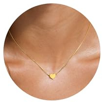 RMMD Herz Halskette Damen Geschenke für Frauen Mädchen - 18K Gold/Weißgold Vergoldet Herzkette Halskette Kette Damen Geburtstag Teenager Mädchen Geschenke für Frauen Mama Freundin Geschenk