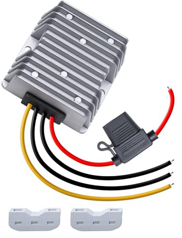 DC House 48V 36V 24V to 12V 20A Buck Converter, 240W DC-DC Step Down Converter, Waterproof Voltage Regulator Transformer with Fuse for Golf Carts & RVs