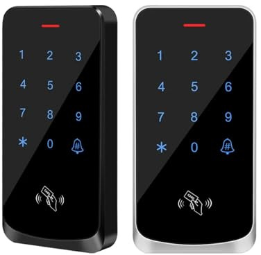 Door Lock IP68 Waterproof Touch Backlight Access Control Keyboard RFID 125KHz EM Outdoor Keypad Door Lock Opener Wiegand Reader Gate Opener(T9-silver)