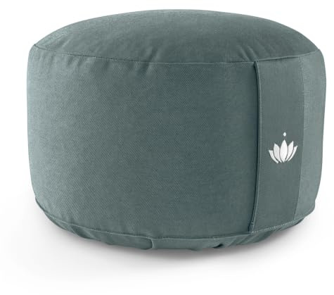 Lotuscrafts Yogakissen Meditationskissen Extra Hoch - Sitzhöhe 20cm - Waschbarer Bezug aus Baumwolle - Yoga Sitzkissen mit Dinkelfüllung - GOTS Zertifiziert