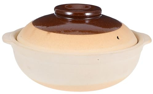 Gatuida Pot en Terre Cuite 17 Cm 500 Ml pour Plats à Emporter, Compatible Micro-ondes et Four Vapeur, Casserole Traditionnelle avec Rétention de Chaleur pour Cuisson Riz et Ragoûts