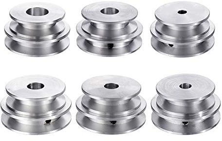 TuToy Aluminiumlegierung Doppelrille 60 \U0026 50 Mm Riemenscheibe 8-20 Mm Feste Bohrung Riemenscheibe Für Motorwelle 10 Mm Riemen - 10 Mm