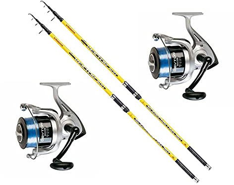 agc Kit SURCASTING TRABUCCO Composto da 2 Canna TRABUCCO Vektor SURFCASTING 4 m 150 Gr + 2 Mulinello TRABUCCO Dayton SW 6500