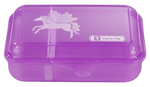 Step by Step Lunchbox „Fantasy Pegasus“, lila, mit Trennwand und Klickverschluss, spülmaschinenfest, BPA-frei, für Schule und Kindergarten, für Mädchen, 0,9 Liter