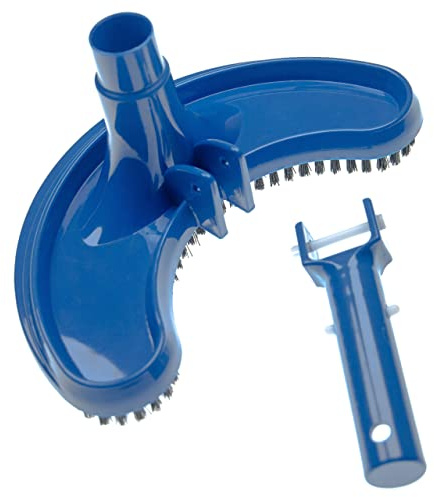 vhbw Swimmingpool-Bodensauger zur Anbringung an Poolpumpe, Skimmer - Poolsauger mit 32/38mm Schlauchanschluss, halbrund, schwarz/blau