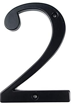 HASWARE Número de casa signo 4 pulgadas (10 cm) puerta moderna números placa señalización dirección dirección dirección dígitos aleación de zinc (negro, 2)