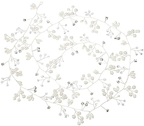Strass Hochzeit Schmuck Kopfschmuck Weinrebe Brautschmuck Stirnbänder Zubehör Brautschmuck in Rebenform für Frauen und Mädchen, ideal für Hochzeit, Tiara, Zubehör, Haarschmuck, Abschlussball (50 cm)