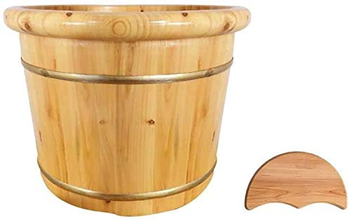 Foot Tub Wooden Foot Basin Household Gift Foot Soaker Tub,Wooden Foot Soak Sauna Bucket，Pure Wood Bathtub Bucket，Handmade Footbath Basin，Sauna Accessories for Footbath Tubs，Foot Relaxing Bath Barrel H