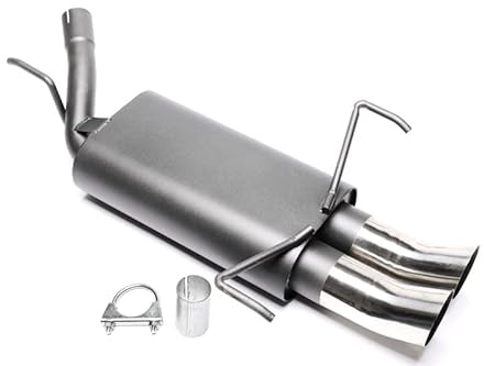 Sportendschalldämpfer DTM Sportauspuff Endschalldämpfer Stahl 2x76mm hoch rund scharf mit ABE für Typ C 1.0-1.7DTI - Eintragungsfrei - 1034179