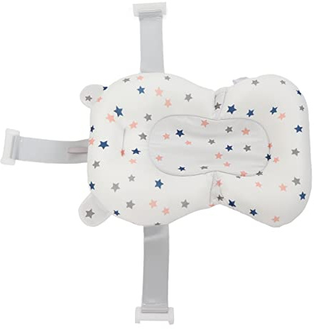 aby Badewannenkissen, Schwimmend Neugeborenen-Badewannenmatte Baby Badesitzkissen für 0-12 Monate Neugeborene, Weiches Baby Badewanne Sitzkissen Unterstützer, Bad Bett Dusche Matte (Weiße Sterne)