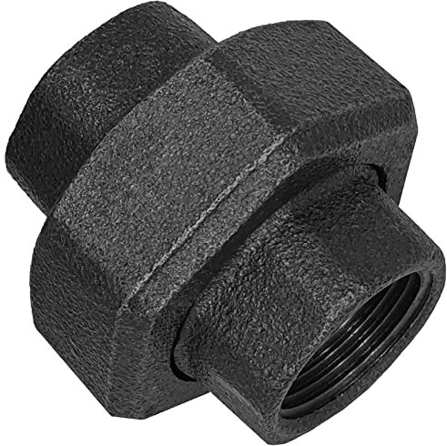 Gewinde Fitting Verschraubung aus Temperguss schwarz - Verschraubung flach dichtend mit 1 1/4 Rohr Zoll Innengewinde IG Nr. 330