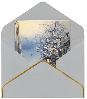 Romantische Paris Eiffelturm Blanko-Grußkarte. Mit Umschlag. Weihnachtskarten, Halloween-Karten, Geburtstagskarten, Dankesbriefe, Anreizkarten.