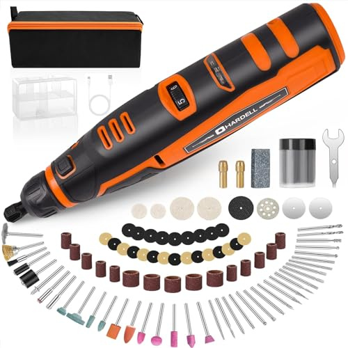HARDELL 12V Cordless Rotary Tool, 6-Speeds Rotary Tool Kit, 30000RPM Power Rotary Tools with 94 Accessories for Engraving, Sanding, Polishing, Cutting, Carving, DIY and Craft Projects