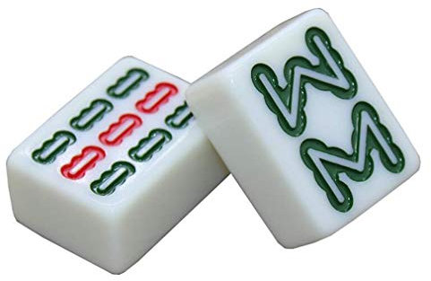 Suuim Majong-Sets, tragbares chinesisches Mahjong-Set mit 144 Spielsteinen, traditionelle chinesische Mahjong-Spiele mit Aufbewahrungstasche, Tischdecke, Familien-Freizeitspiel-Unterhaltung