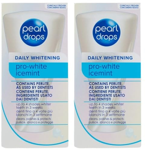 Dentifricio Daily Whitening, PRO-WHITE ICEMINT, Pulisce, Sbianca e Protegge 50ml (2 Unità)