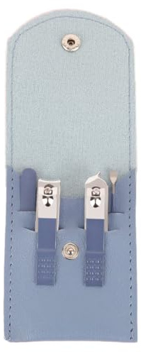 Maniküre Set,Nagelknipser Set,4-teiliges Maniküre Pediküre Set,Beauty Nagelpflege Nagelset Kit,Nagelknipser,Feile,Nageletui für Zuhause,Reisen für Frauen und Männer,A,Blau