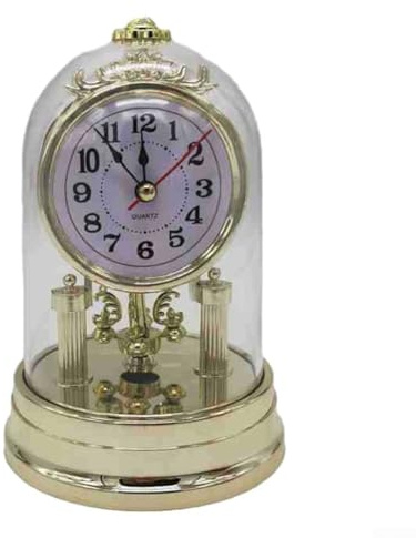 Tischuhr, Vintage-Stil, Tischuhr, antike Uhr mit Pendel und Glockenspiel, für Heimdekoration (Gold)