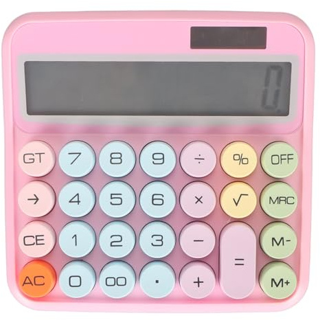 Calculadora Colorida con Pantalla de 12 Dígitos, Calculadora Electrónica de Diseño de Teclado Mecánico de Escritorio con Pantalla LCD Grande para Negocios en Casa, Oficina,