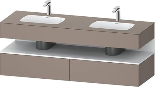 Duravit Qatego lavabo encastré avec meuble sous-lavabo en console, 1600x550x600mm, niche blanc mat, lavabo double, QA4797018430010, Couleur: Basalte