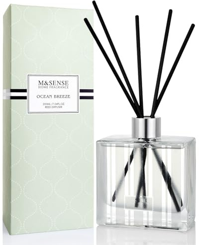 M&SENSE Duftstäbchen Set, 200ml Kokosnuss & Ananas Duft, Aroma Diffuser mit 7 Stäbchen, langanhaltender Raumduft für Badezimmer, Schlafzimmer, Regal, Geschenkidee für Sie, MSRD0105