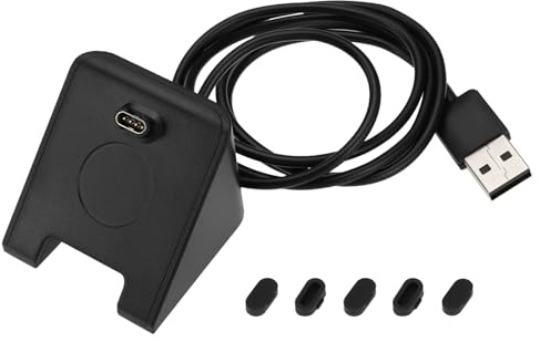 EMSea 1 Set Charger Charging Dock with Dust Plug Compatible with Garmin Fenix 7 7S 7X Compatible with Solar 6 6s 6x Pro 5 5S 5X Plus Compatible with Instinct Compatible with Vivoactive 3 4