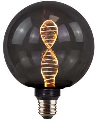 ENOVALITE LED Filament XL Leuchtmittel DNA Smoke | Globe G125 E27 3,5W 120lm 1800K Warmweiß dimmbar, Ø125x164 mm, Vintage Design Ambiente Deko Glühbirne